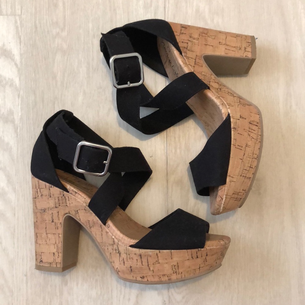 Cork heel sandals